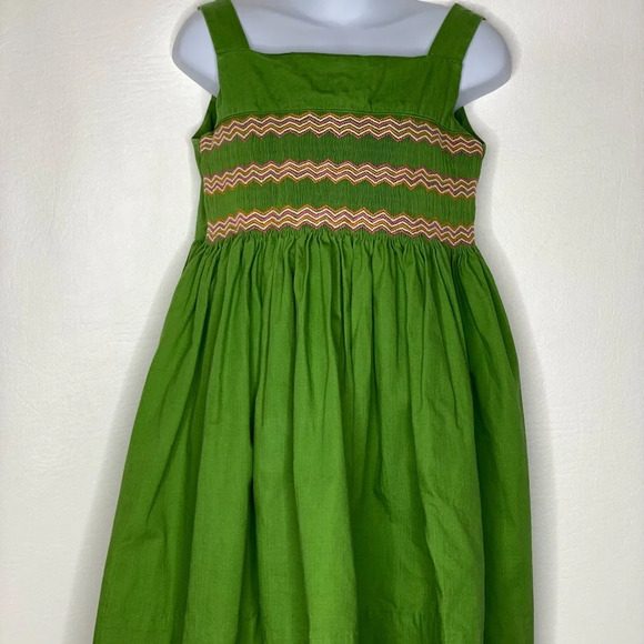 Strasburg Other - Strasburg girls green smocked pleated sleeveless dress sz 5